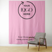 Blush Pink Achtergrond – Custom Business Logo Wandkleed (In situ)