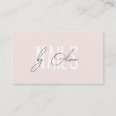 Blush Pink Aesthetic Typography Nail Artist Visitekaartje (Voorkant)