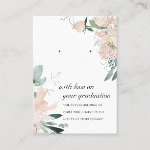 BLUSH PINK AFSTUDEREN FLORAL EARRING DISPLAY CARD PLAATSKAARTJE