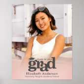 Blush Pink Afstuderen Foto Bold Typography Modern Poster (Voorkant)