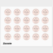 Blush Pink Afstuderen Modern Bedankt Script Pet Ronde Sticker (Vel)