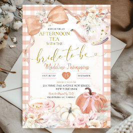 Blush Pink Afternoon Tea Party Bridal Shower Kaart