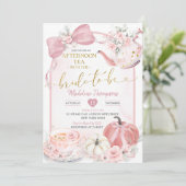 Blush Pink Afternoon Tea Party Bridal Shower Kaart (Staand voorkant)