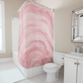Blush Pink Agaat II Waterverf Pattern Douchegordijn (In situ)
