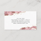 Blush Pink Agaat Script Monogram Gold Glitter Visitekaartje (Achterkant)