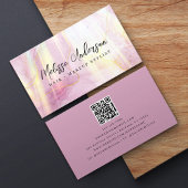 Blush Pink Agaat Stone Luxe QR Code Visitekaartje