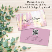 Blush Pink Agaat Stone Luxe QR Code Visitekaartje