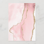  Blush Pink Agate Modern bruiloft details Informatiekaartje (Achterkant)