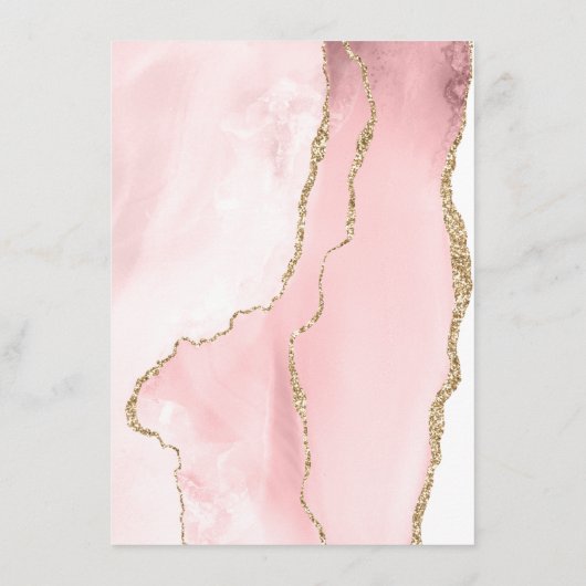  Blush Pink Agate Modern bruiloft details Informatiekaartje (Achterkant)
