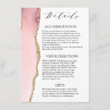  Blush Pink Agate Modern bruiloft details