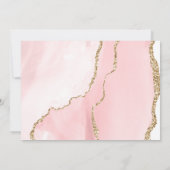  Blush Pink agate moderne bruiloft Kaart (Achterkant)