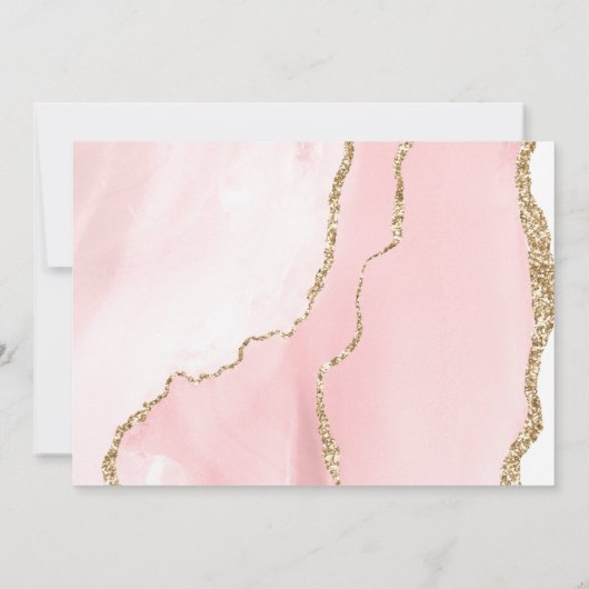  Blush Pink agate moderne bruiloft Kaart (Achterkant)