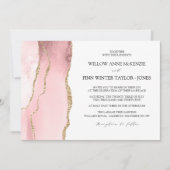  Blush Pink agate moderne bruiloft Kaart (Voorkant)