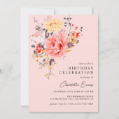 Blush Pink | Airy Floral Elke leeftijd Volwassen V Kaart (Voorkant)