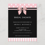 Blush Pink and Black Polka Dot Vrijgezellenfeest Uitnodiging Briefkaart (Voorkant)