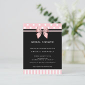 Blush Pink and Black Polka Dot Vrijgezellenfeest Uitnodiging Briefkaart (Staand voorkant)