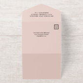 Blush Pink and Black Wedding All In One Uitnodiging (Buiten)