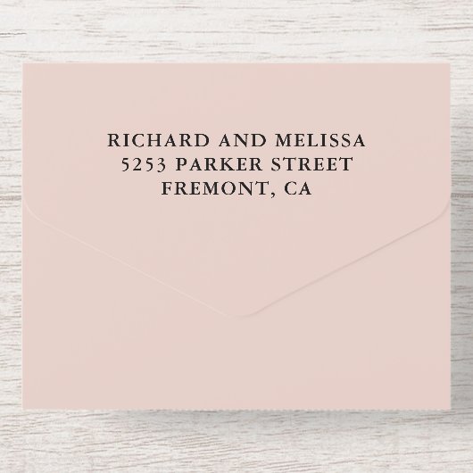 Blush Pink and Black Wedding All In One Uitnodiging (Achterzijde)