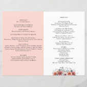 Blush Pink and Blue Floral Quinceanera Programme (Achterkant)