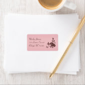 Blush Pink and Brown Floral Address Label (Insitu)