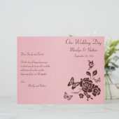 Blush Pink and Brown Floral Wedding Programme (Staand voorkant)