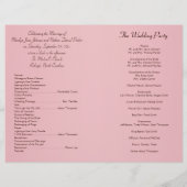 Blush Pink and Brown Floral Wedding Programme (Achterkant)