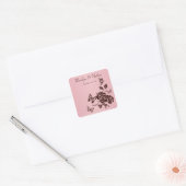 Blush Pink and Brown Flowers Butterflies Sticker (Envelop)