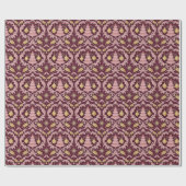 Blush Pink and Burgundy Baroque Christmas Pattern Cadeaupapier (Vlak)