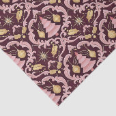 Blush Pink and Burgundy Baroque Christmas Pattern Tissuepapier (Detail)
