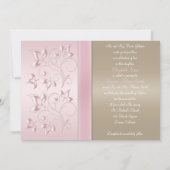Blush Pink and Champagne Floral Invitation Kaart (Achterkant)