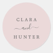 Blush Pink and Charcoal Wedding Envelope Seals Ronde Sticker (Voorkant)