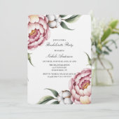 Blush Pink and Cotton Bachelorette Party Kaart (Staand voorkant)