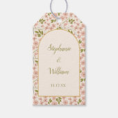 Blush Pink and Cream Arch Shape Wedding Cadeaulabel (Voorkant)