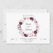 Blush Pink and Deep Velvet Wedding Kaart (Voorkant)