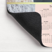 Blush Pink and Faux Gold 2018 Photo Calendar Muismat (Hoek)