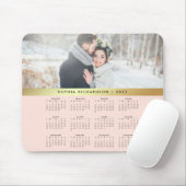 Blush Pink and Faux Gold 2019 Photo Calendar Muismat (Met muis)