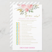 Blush Pink and Gold Baby shower Game PRINED (Voorkant / Achterkant)