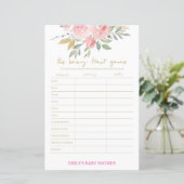 Blush Pink and Gold Baby shower Game PRINED (Staand voorkant)