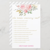 Blush Pink and Gold Baby shower Game PRINED (Voorkant / Achterkant)