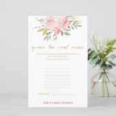 Blush Pink and Gold Baby shower Game PRINED (Staand voorkant)
