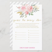 Blush Pink and Gold Baby shower Game PRINED (Voorkant / Achterkant)