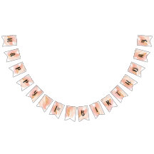 Blush Pink and Gold Birthday Bunting Flag