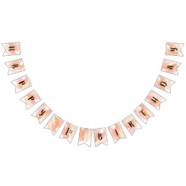 Blush Pink and Gold Birthday Bunting Flag Vlaggetjes