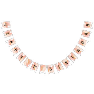 Blush Pink and Gold Birthday Bunting Flag Vlaggetjes