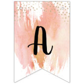 Blush Pink and Gold Birthday Bunting Flag Vlaggetjes (Tweede vlag)