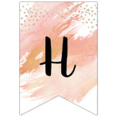 Blush Pink and Gold Birthday Bunting Flag Vlaggetjes (Eerste vlag)