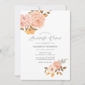 Blush Pink and Gold Floral Bachelorette Weekend Kaart (Voorkant)