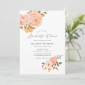 Blush Pink and Gold Floral Bachelorette Weekend Kaart (Staand voorkant)