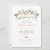 Blush Pink and Gold Floral Boho Bridal Luncheon Kaart (Voorkant)