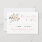 Blush Pink and Gold Floral Boho Wedding RSVP Kaartje (Voorkant)